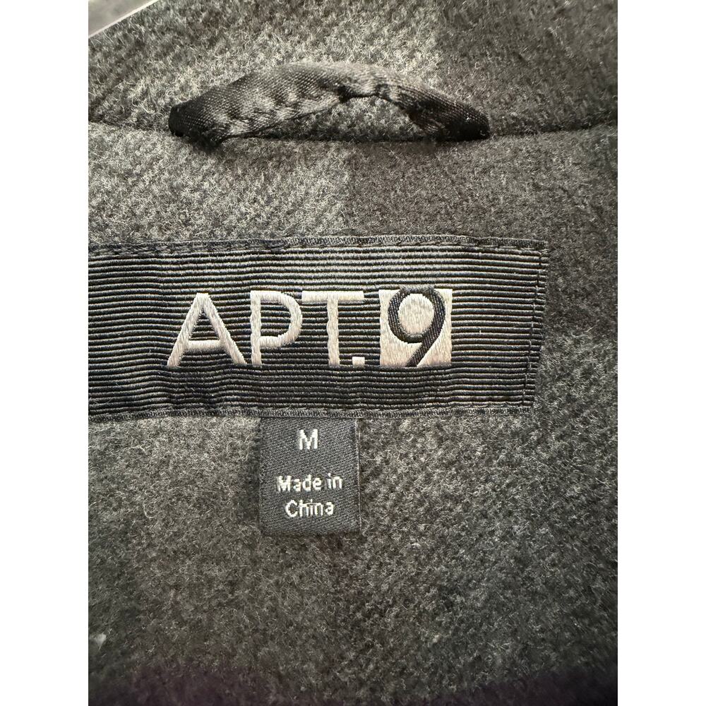 Women’s APT. 9 Plaid Pea Coat Purple Gray Black Medium - Picture 11 of 11